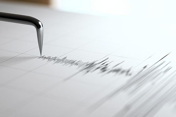 Image: Seismometer printing details of an Earthquake