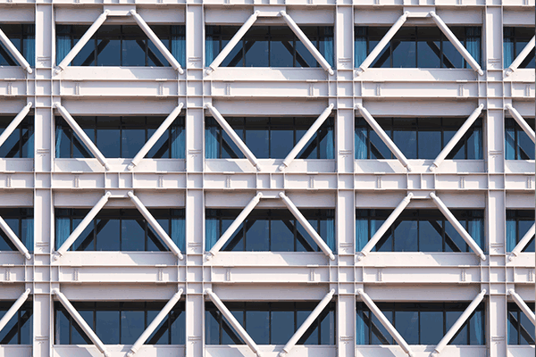 Image: Outside of a building with lattice