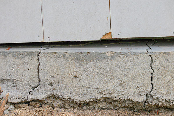 Image: A cracked house foundation