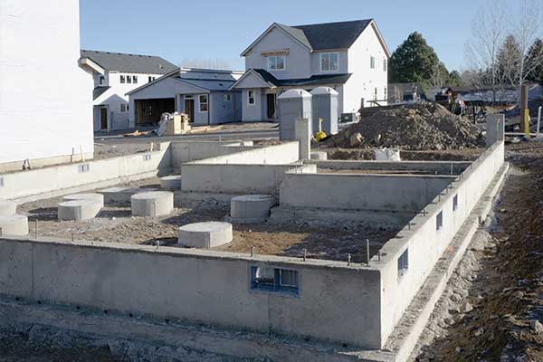 Image: New single family home concrete foundation