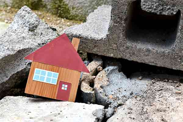 Image: House cutout on debris