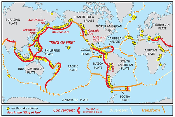 Image: Ring of Fire Map outline - What is the Pacific Ring of Fire?